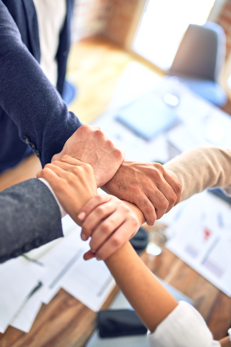 Team hands together